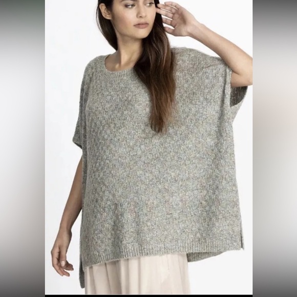 Johnny Was Sweaters - Johnny Was‎ Calme Basket Weave Knit Poncho Sweater Sage Green One Size NWT